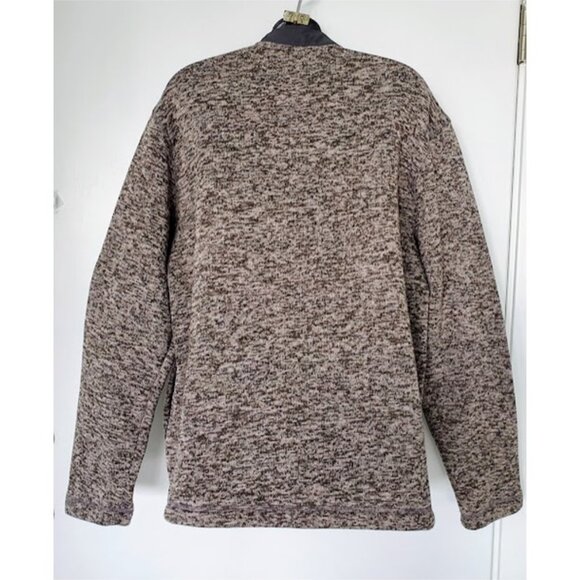 Eddie Bauer Gray 1/4 Zip Pullover Mock Neck Sweater Fleece Lined Size L Layer - Picture 6 of 12